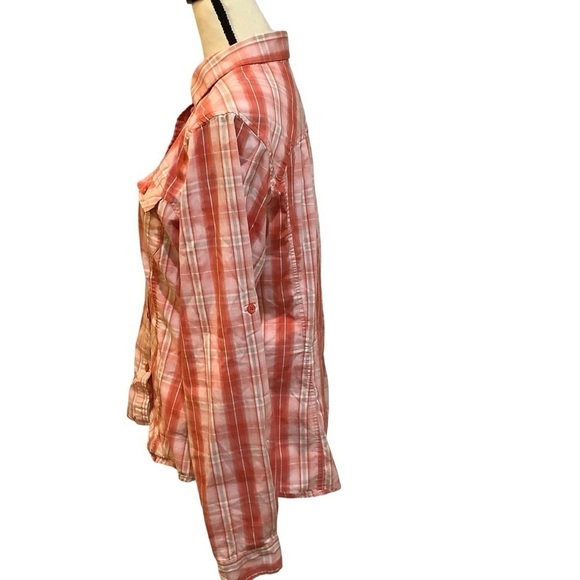 Arc’Teryx Melodie Red Plaid Button Down Shirt with Adjustable Sleeves Size XL - Picture 10 of 16